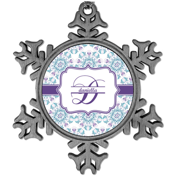 Custom Mandala Floral Vintage Snowflake Ornament (Personalized)