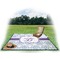 Mandala Floral Picnic Blanket - with Basket Hat and Book - in Use