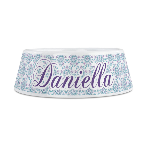 Mandala Floral Plastic Dog Bowls - Medium - FRONT