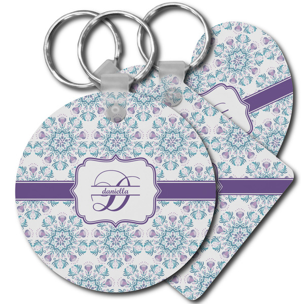 Custom Mandala Floral Plastic Keychain (Personalized)