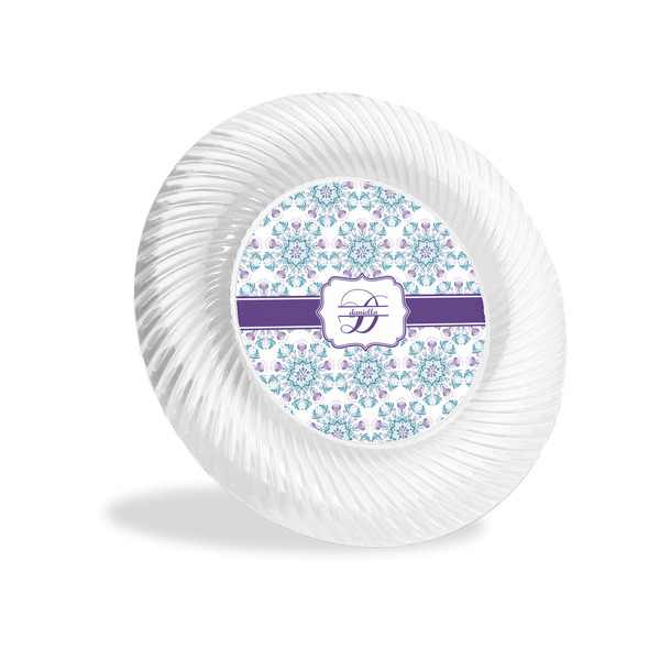 Custom Mandala Floral Plastic Party Appetizer & Dessert Plates - 6" (Personalized)