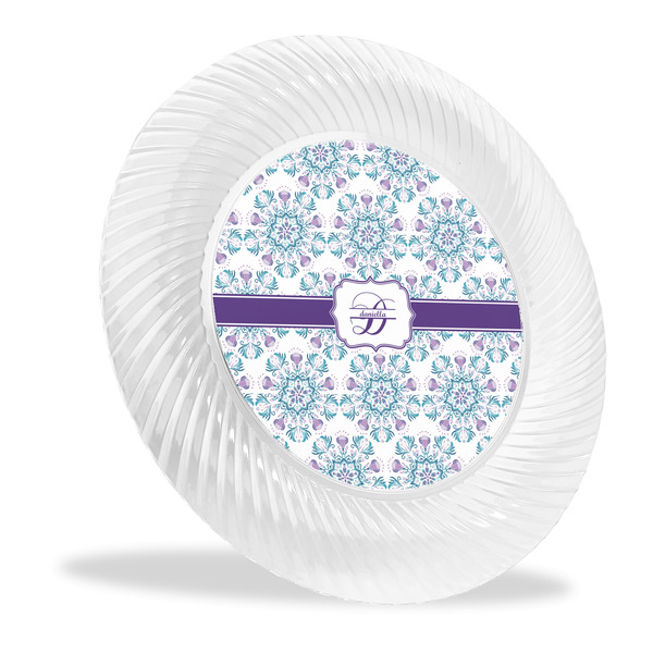 Custom Mandala Floral Plastic Party Dinner Plates - 10" (Personalized)