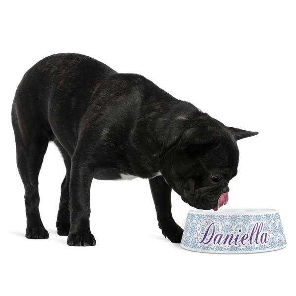 Mandala Floral Plastic Pet Bowls - Medium - LIFESTYLE