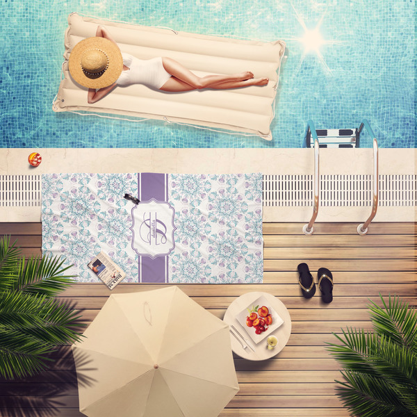 Mandala Floral Pool Towel Lifestyle