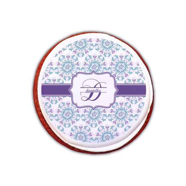 Mandala Floral Printed Icing Circle - XSmall - On Cookie