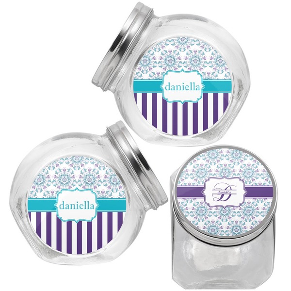 Mandala Floral Puppy Treat Jar - Top Left Right