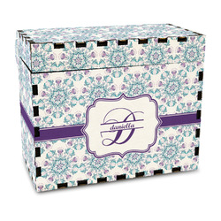 Mandala Floral Wood Recipe Box - Full Color Print (Personalized)