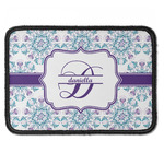 Mandala Floral Iron On Rectangle Patch w/ Name and Initial