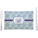 Mandala Floral Rectangular Glass Lunch / Dinner Plate - Single or Set (Personalized)
