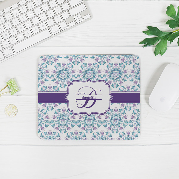 Mandala Floral Rectangular Mouse Pad - LIFESTYLE 2