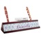 Mandala Floral Red Mahogany Nameplates with Business Card Holder - Angle