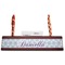 Mandala Floral Red Mahogany Nameplates with Business Card Holder - Straight