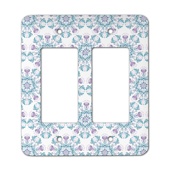 Custom Mandala Floral Rocker Style Light Switch Cover - Two Switch