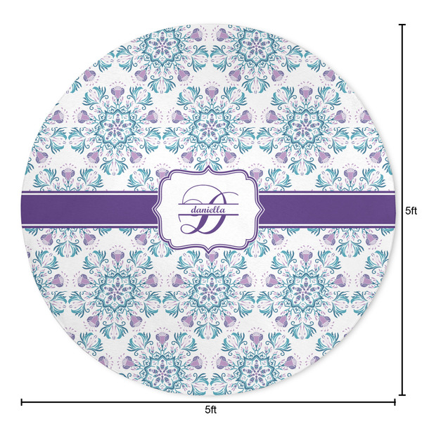 Mandala Floral Round Area Rug - Size