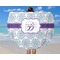 Mandala Floral Round Beach Towel - In Use