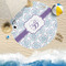 Mandala Floral Round Beach Towel Lifestyle