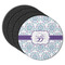 Mandala Floral Round Rubber Backed Coasters - Set of 4 (Personalized)