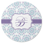 Mandala Floral Round Rubber Backed Coaster (Personalized)