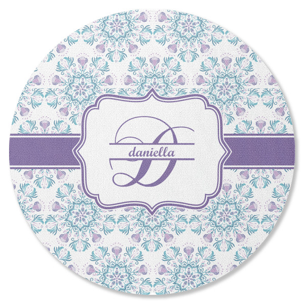 Mandala Floral Round Coaster Rubber Back - Single