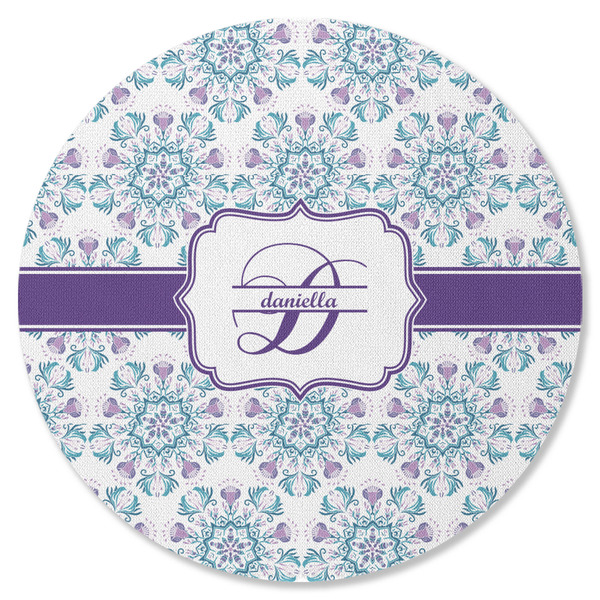 Mandala Floral Round Coaster Rubber Back - Single