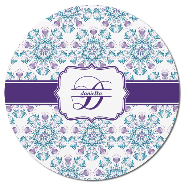 Mandala Floral Round Fridge Magnet - FRONT