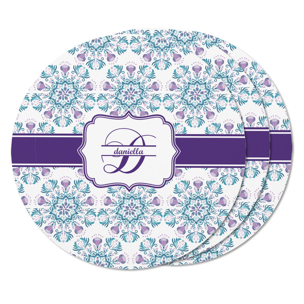 Mandala Floral Round Fridge Magnet - THREE