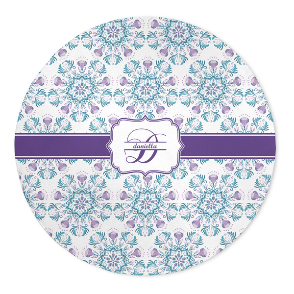 Custom Mandala Floral 5' Round Indoor Area Rug (Personalized)