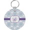 Mandala Floral Round Plastic Keychain (Personalized)
