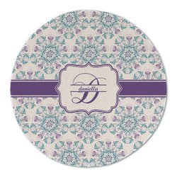 Mandala Floral Round Linen Placemat (Personalized)