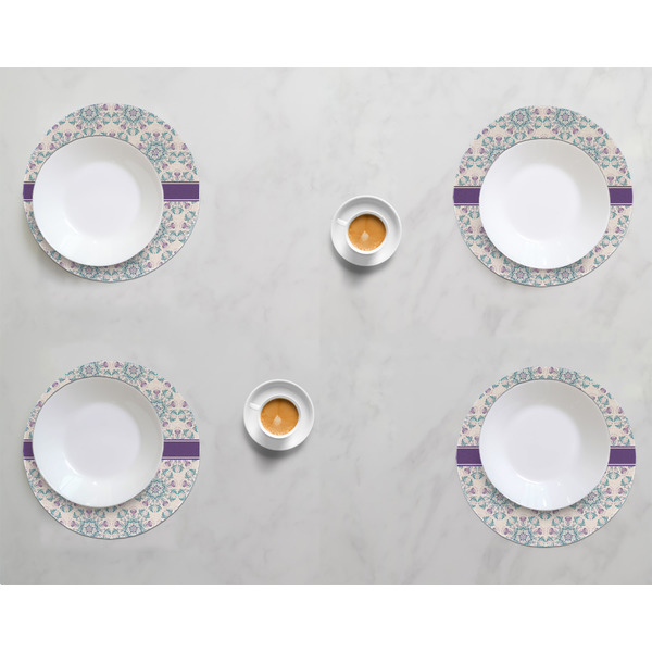 Mandala Floral Round Linen Placemats - LIFESTYLE (set of 4)