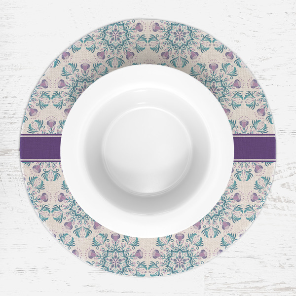 Mandala Floral Round Linen Placemats - LIFESTYLE (single)