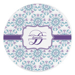Mandala Floral Round Stone Trivet (Personalized)
