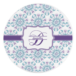 Mandala Floral Round Stone Trivet (Personalized)