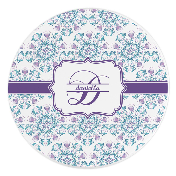 Custom Mandala Floral Round Stone Trivet (Personalized)