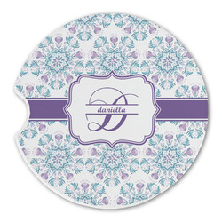Mandala Floral Sandstone Car Coaster - Single (Personalized)