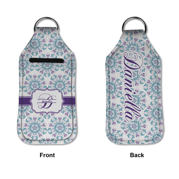 Mandala Floral Sanitizer Holder Keychain - Large APPROVAL (Flat)