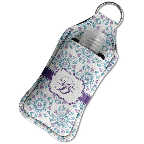 Mandala Floral Sanitizer Holder Keychain - Large in Case