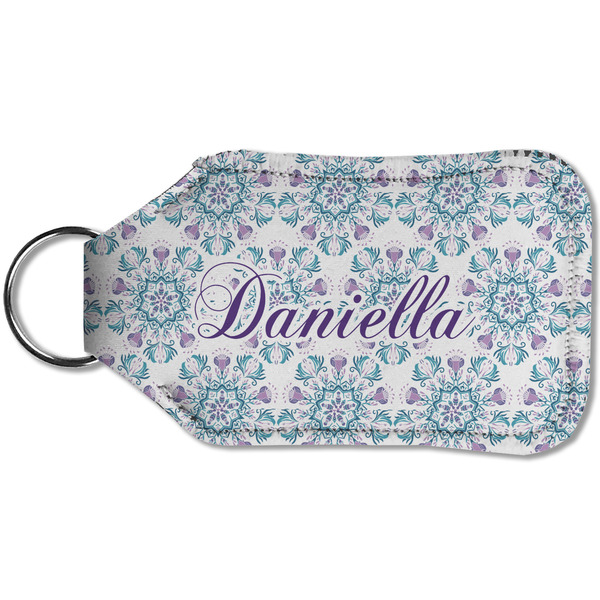 Mandala Floral Sanitizer Holder Keychain - Small (Back)