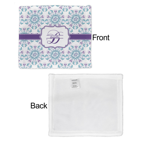 Mandala Floral Security Blanket - Front & White Back View