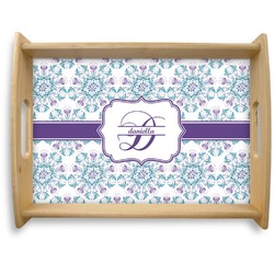 Mandala Floral Natural Wooden Tray - Large (Personalized)