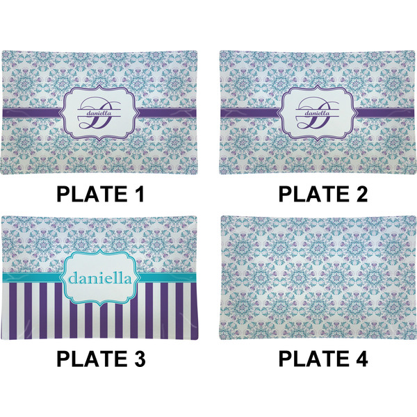 Mandala Floral Set of Rectangular Dinner Plates (Approval)
