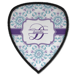 Mandala Floral Iron on Shield Patch A w/ Name and Initial