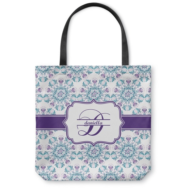 Custom Mandala Floral Canvas Tote Bag (Personalized)