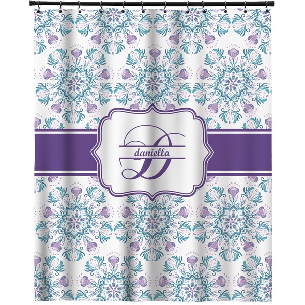 Custom Mandala Floral Extra Long Shower Curtain - 70"x84" (Personalized)