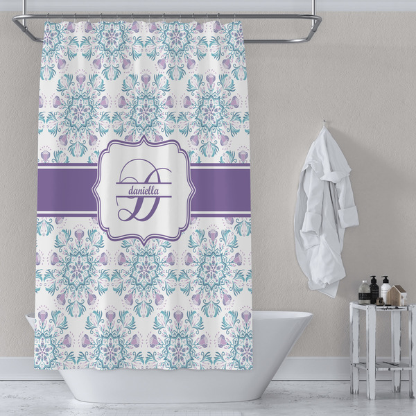 Mandala Floral Shower Curtain Lifestyle