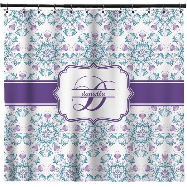 Custom Mandala Floral Shower Curtain - 71" x 74" (Personalized)