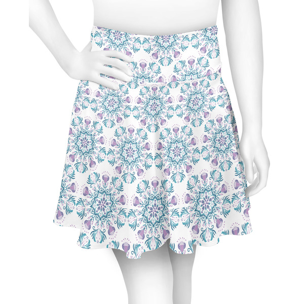 Custom Mandala Floral Skater Skirt - Large