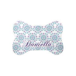 Mandala Floral Bone Shaped Dog Food Mat (Small) (Personalized)
