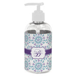 Mandala Floral Plastic Soap / Lotion Dispenser (8 oz - Small - White) (Personalized)
