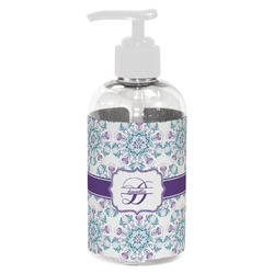 Mandala Floral Plastic Soap / Lotion Dispenser (8 oz - Small - White) (Personalized)